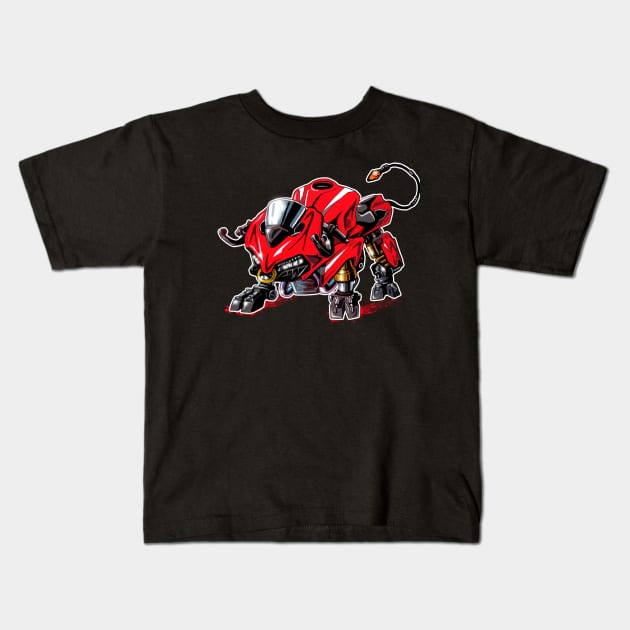 Ducati Panigale Bull Red Kids T-Shirt by MOTORIND